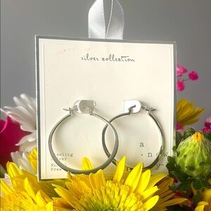 A new day Hoop Earrings Silver Collection Sterling Silver Jewelry New